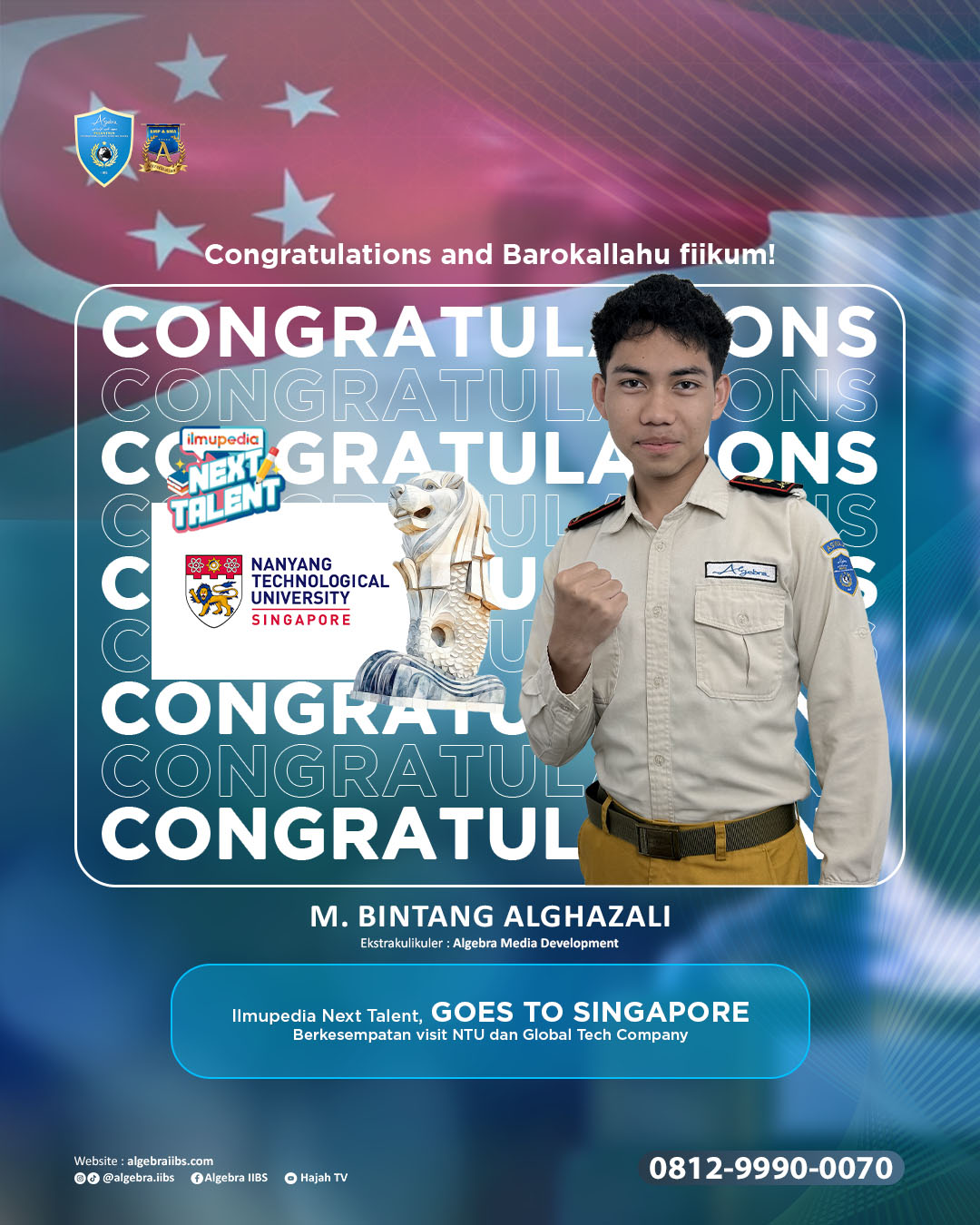 Congratulations! Bintang Al-Ghazali Raih Juara Ilmupedia Next Talent Goes to Singapore